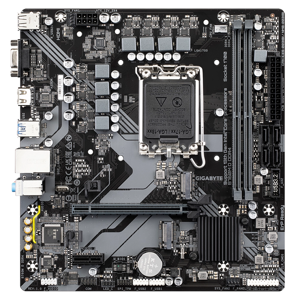 Mainboard Gigabyte B760M D DDR4 (rev. 1.0) | Intel B760, Socket 1700, Micro ATX, 2 khe DDR4